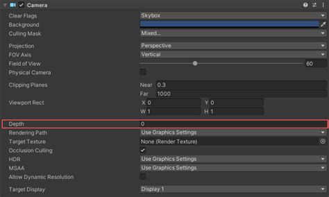 A Camera can generate a depth, depthnormals, or motion vector Texture. . Unity urp camera depth only